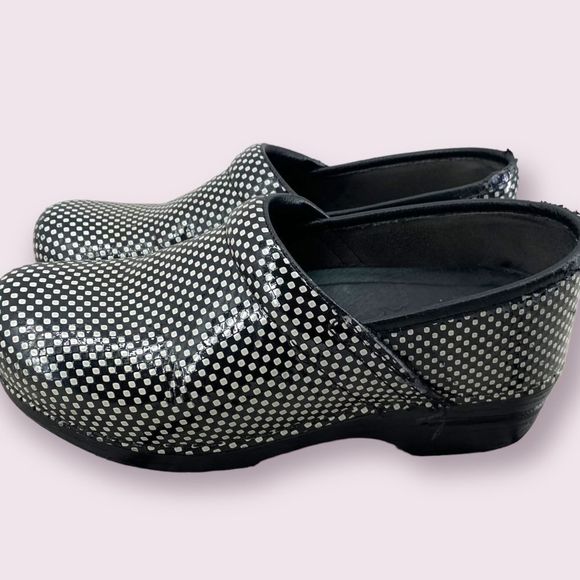 Dansko Patent Polka Dot Mules 38 - Picture 3 of 8